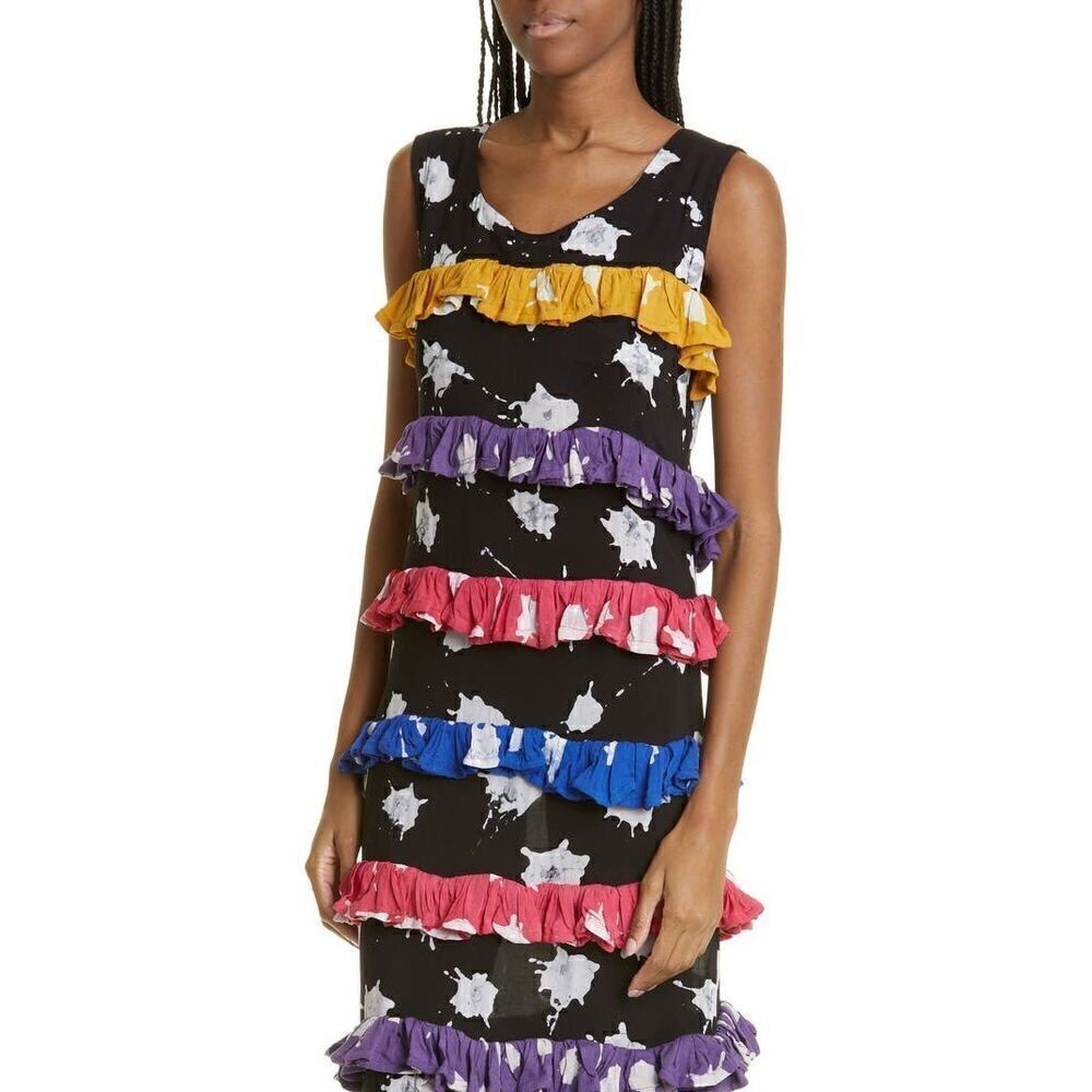 BUSAYO Ropo Splatter Print Ruffle Dress/ size XL - Picture 3 of 7